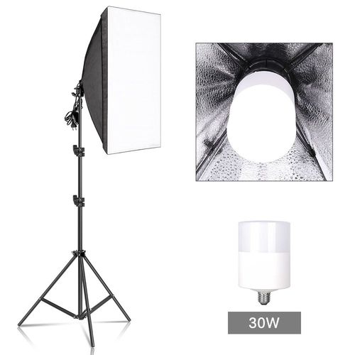 Analyste d'éclairage de boîte à lumière de photographie,système d'éclairage continu professionnel,boîte à lumière pour équipement de studio photo,50x70cm - Type 30W Bulb