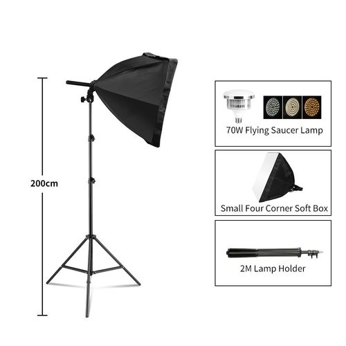 SH-Analyste d'éclairage Softbox pour studio photo,photographie professionnelle,trépied de 2m,ampoules l'intensité,39cm - Type 70W UFO bulb