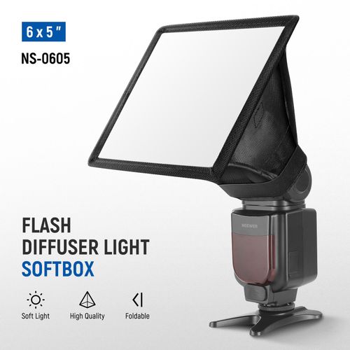 NEEWER Boîte à lumière universelle pour diffuseur de flash pliable avec pochette de rangement compatible avec Canon Nikon Sony - Type 6x4 Inch