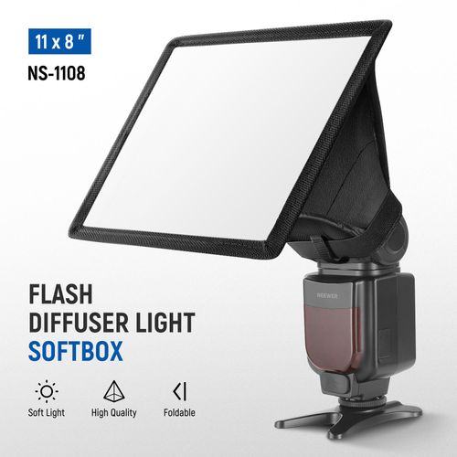 NEEWER Boîte à lumière universelle pour diffuseur de flash pliable avec pochette de rangement compatible avec Canon Nikon Sony - Type 11x8 Inch