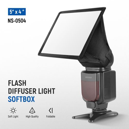 NEEWER Boîte à lumière universelle pour diffuseur de flash pliable avec pochette de rangement compatible avec Canon Nikon Sony - Type 5x4 Inch