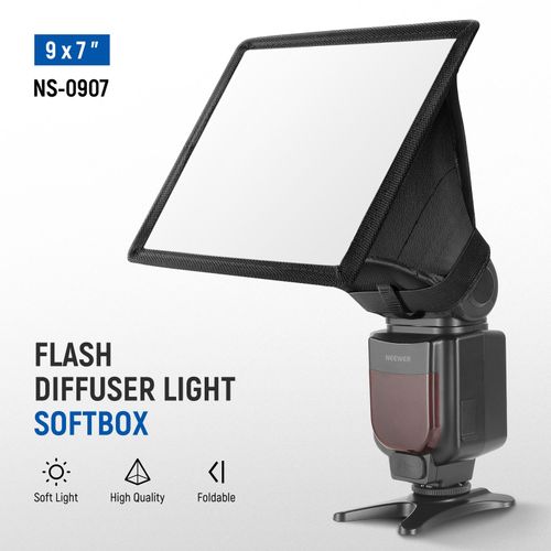 NEEWER Boîte à lumière universelle pour diffuseur de flash pliable avec pochette de rangement compatible avec Canon Nikon Sony - Type 9x 7 Inch