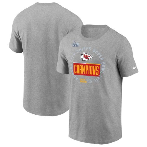 T-Shirt Nike Gris Kansas City Chiefs Super Bowl Lvii Champions Locker Room Trophy Collection Pour Hommes