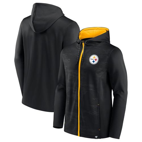 Sweat À Capuche Entièrement Zippé Pour Hommes De Marque Fanatics, Noir/Or, Pittsburgh Steelers Ball Carrier