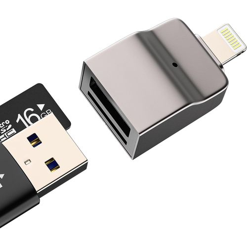KALANKA-Adaptateur Lightning vers USB (2 en 1) Lecteur Carte Micro SD pour iPhone 14 13 12 Pro Max pour Apple Câble OTG 3.0 Numérique Appareil Photo Clavier TF Card Reader Mémoire Photos Convertisseu