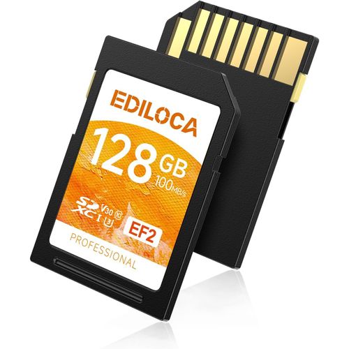 KALANKA-EF2 Carte SD 128Go, Carte mémoire SD UHS-I, Lecture 100 Mo/s, écriture 90 Mo/s, C10, U3, V30, vidéo Full HD et 4K, pour photographes Professionnels