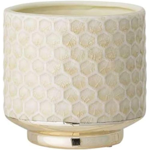 Kalanka-Pot De Fleur Goldy - Pots De Fleurs Décoratifs Couleur Pour Intérieur Style Rétro Créatif S (10 Cm Ø), Vert Clair, Céramique