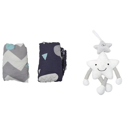 Tapis À Langer Pour Bébé, 2 Pièces, Housse De Tapis À Langer Pour Bébé, 1 Pièce, Jouets Compatibles Avec Poussette, Music Star Jingles