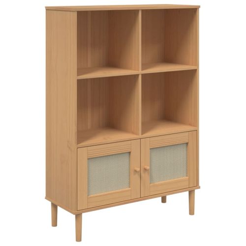 Vidaxl Bibliothèque Senja Aspect De Rotin Marron Bois Massif De Pin