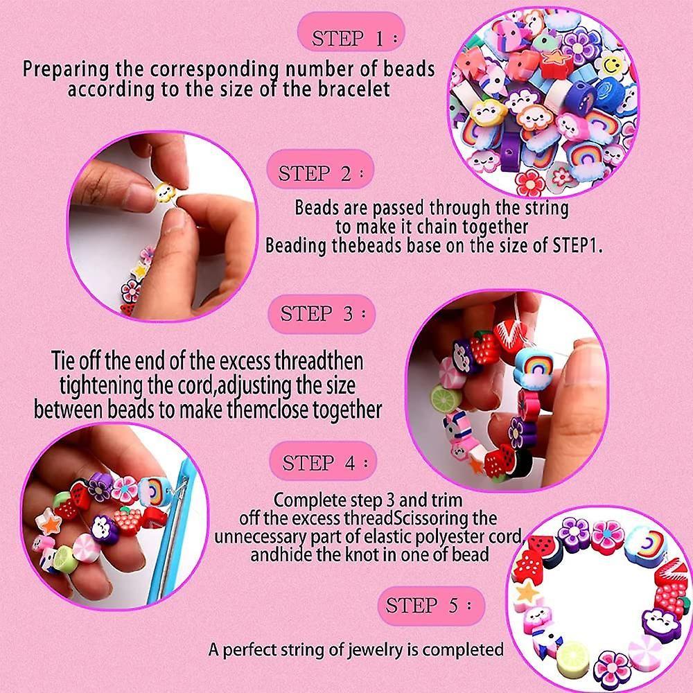 990 Pièces Perles Smiley Perles en Perles de Argile Perles à Enfiler  Colorées