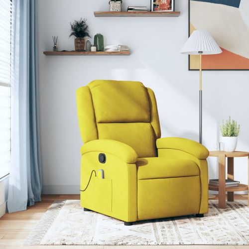 Vidaxl Fauteuil De Massage Inclinable Jaune Velours
