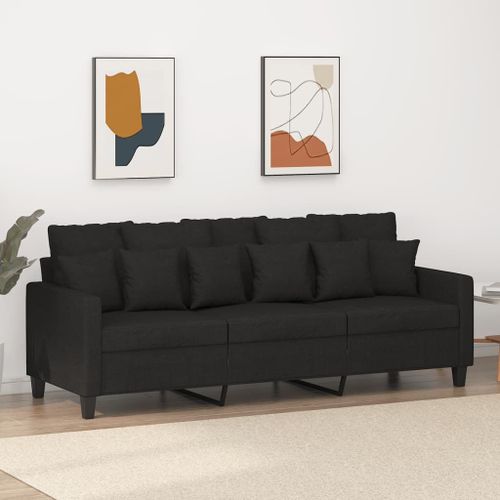 Vidaxl Canapé À 3 Places Noir 180 Cm Tissu