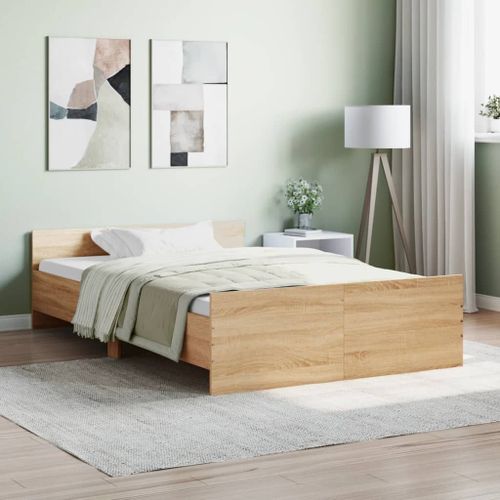 Vidaxl Cadre De Lit Tête De Lit Et Pied De Lit Chêne Sonoma 120x200 Cm