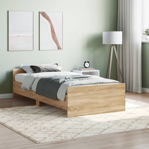 Vidaxl Cadre De Lit Sans Matelas Chêne Sonoma 90x190 Cm