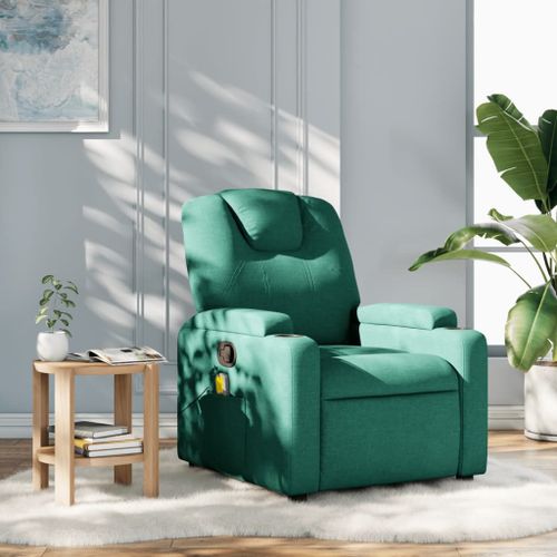 Vidaxl Fauteuil De Massage Inclinable Vert Foncé Tissu