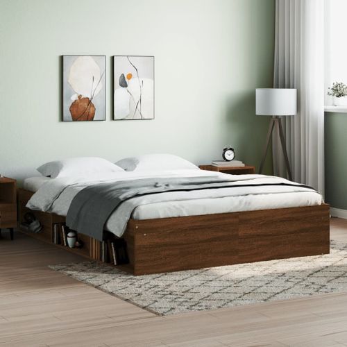 Vidaxl Cadre De Lit Sans Matelas Chêne Marron 140x190 Cm