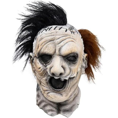 Masque de Massacre à la tronçonneuse du Texas, film d'horreur pour adulte, en Latex effrayant, tête complète, carnaval Halloween, accessoire de robe fantaisie avec cheveux, 2023