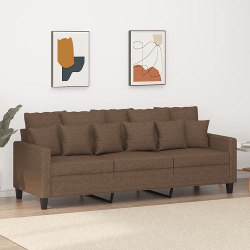 Vidaxl Canapé À 3 Places Marron 180 Cm Tissu