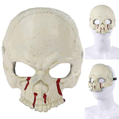 Masque De Crâne D'horreur Pour Adultes, Demi-Visage Effrayant, Mascarade D'halloween, Carnaval, Accessoires De Déguisement Cosplay