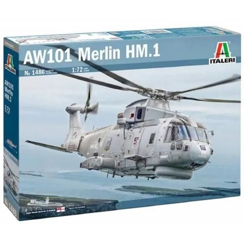 Italeri - Maquette Hélicoptère Aw101 Merlin Hm.1 |Italeri|1486| 1:72 Maquette Char Promo - Ref : 15834-Italeri