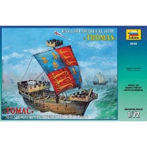 Zvezda - Maquette Bateau English Medieval Ship "Thomas" |Zvezda|9038| 1:72 Maquette Char Promo - Ref : 15843-Zvezda