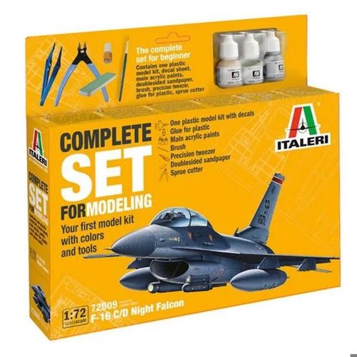 Maquette Avion Militaire - Italeri - F-16 C/D Night Falcon - Coffret Complet Pour Modélisme-Italeri