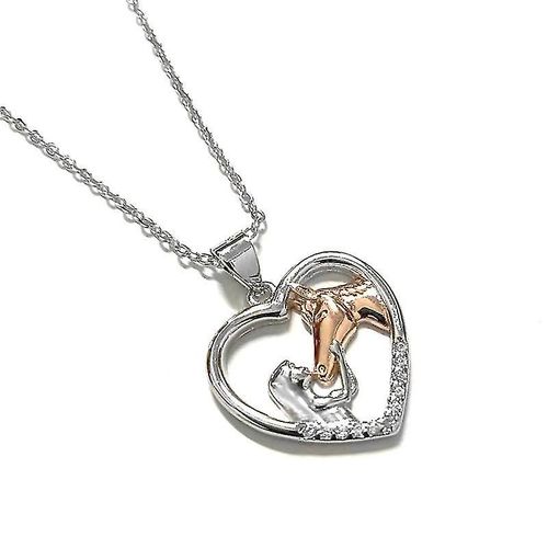 Collier Pendentif Fille Et Cheval En Argent Sterling, Collier Cheval, Cadeau Pour Filles, Bijoux Cadeau A