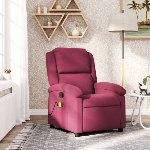 Vidaxl Fauteuil De Massage Inclinable Rouge Bordeaux Velours