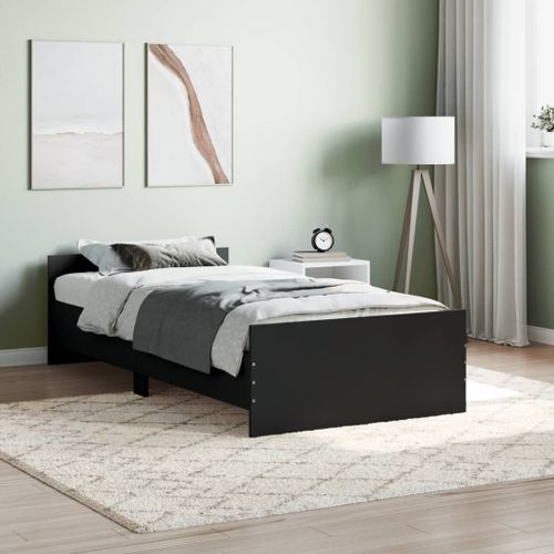 Vidaxl Cadre De Lit Sans Matelas Noir 90x190 Cm Bois Ingénierie