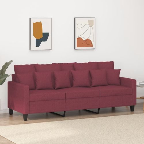 Vidaxl Canapé À 3 Places Rouge Bordeaux 180 Cm Tissu