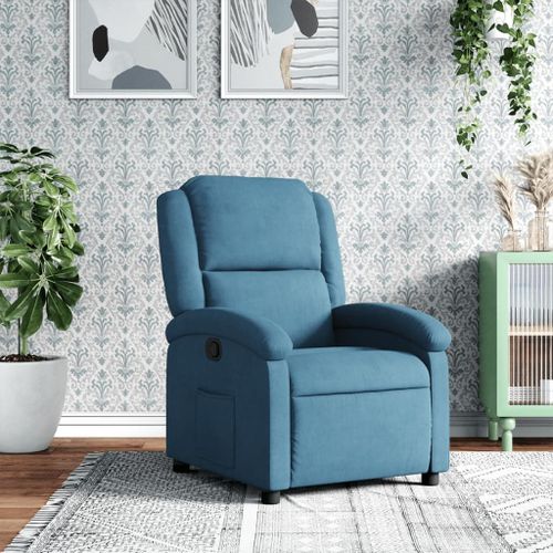 Vidaxl Fauteuil Inclinable Bleu Velours
