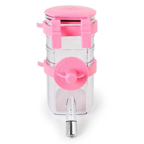 Bouteille D'eau Pour Chien Et Chat, Distributeur D'eau Sans Goutte À Goutte, Cage Suspendue Pour Animaux De Compagnie, Lapin, Hamster, Bouteilles D'eau Rose