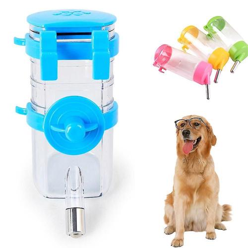 Bouteille D'eau Pour Chien Et Chat, Distributeur D'eau Sans Goutte À Goutte, Cage Suspendue Pour Animaux De Compagnie, Lapin, Hamster, Bouteilles D'eau Bleues