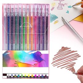 Ensemble De Stylos Gel Uniques, 8/12/18 Couleurs, Stylos Gel Néon À Paillettes Pastel, 12 Couleurs