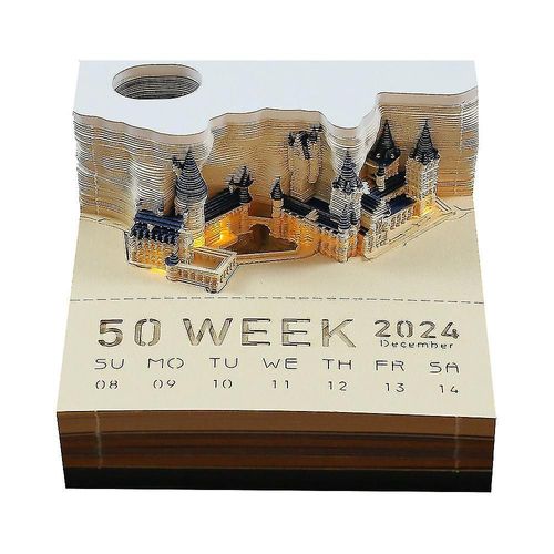 Harry Potter 2024 Calendrier 3d Poudlard Bloc-Notes Château Cube Avec Lumière