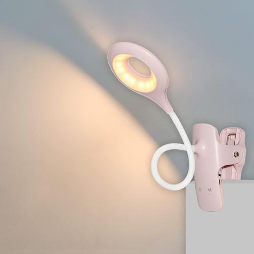 LED Lampe De Bureau à Pince, USB Alimenté Flexible Lampe De Lecture à Pince  Pliable Réglable