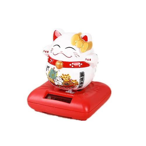 Figurine De Chat Porte-Bonheur À Énergie Solaire, Dessin Animé, Hoche La Tête, Danse, Modèle Animal Pour Une Bonne Santé Et Une Fortune, Jouet De Décoration Pour La Maison