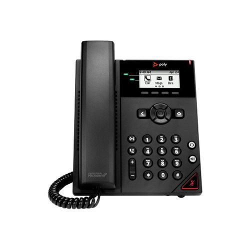Poly VVX 150 - Téléphone VoIP - (conférence) à trois capacité d'appel - SIP, RTCP, RTP, SRTP, SDP - 2 lignes