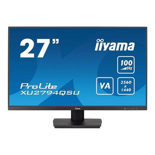 iiyama ProLite XU2794QSU-B6 - Écran LED - 27" - 2560 x 1440 WQHD @ 100 Hz - VA - 250 cd/m² - 4000:1 - 1 ms - HDMI, DisplayPort - haut-parleurs - noir mat