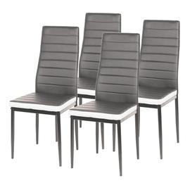 Hombuy lot de 4 chaises de salle à manger gris en simili cuir