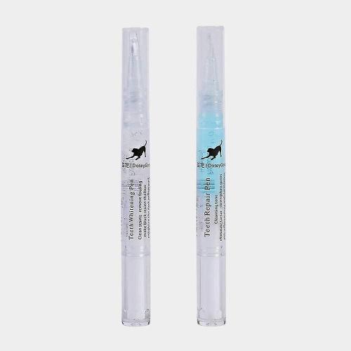 Kit de nettoyage des dents pour animaux de compagnie, détartreur de dents pour chien et chat, brosse à dents de beauté pour chien/chat, 5ml, blanc + bleu (2 pièces)