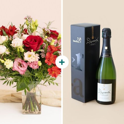 Bouquet Déclaration Et Bouteille De Champagne - Interflora