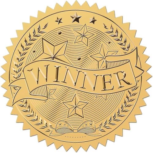 Lot De 408 Autocollants En Feuille D'or De 5,1 Cm, Motif Étoile, Gaufrage Doré, Sceaux De Certificat, Autocollants, Étanches, Ronds, À Pois, Pour Décoration De Médailles
