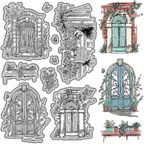 Tampons Transparents En Caoutchouc Vintage Pour Portes De Jardin, Papillons De Jardin, Réutilisables, En Silicone Transparent, Pour Journalisation, Fabrication De Cartes, Scrapbooking, Album Photo