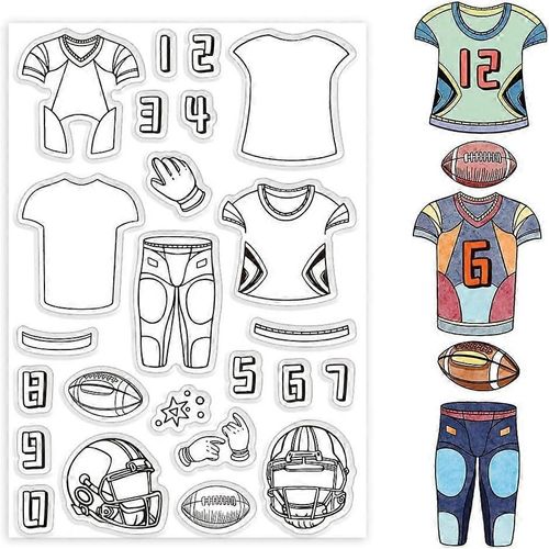 Tampons Transparents Pour Maillot De Football, Tampons Transparents Pour Rugby, Tampons Décoratifs Transparents Pour Loisirs Créatifs, Tampons En Caoutchouc Pour La Fabrication De Cartes, Le Scrapbooking, Le Bricolage
