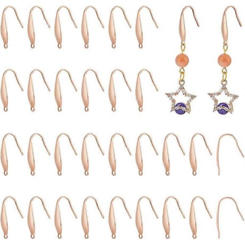 Lot De 60 Crochets De Boucles D'oreilles En Acier Inoxydable 316, Petits Trous De 1,2 Mm, Avec Boucles, En Fil Or Rose, Accessoires De Bijoux Pour Boucles D'oreilles Diy