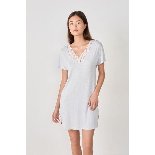 Nuisette Décolletée Dentelle En Modal - Josephine - Xl - Gris Pale - Femme - Etam