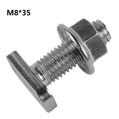 Vis tête de marteau à vis de type T,lumière lavée avec écrous à bride M8 23x10x4mm,matériel en acier inoxydable 304 de haute qualité - Type M8x35