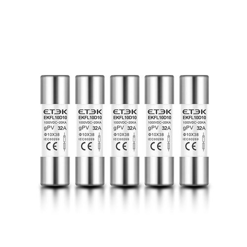 lien de fusible PV 10x38mm,1000VDC,céramique à action rapide CE/TUV pour boîtier de combinaison solaire EKFL-10D - Type 5PCS 32A
