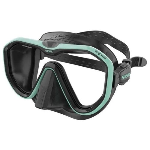 Seac Appeal Masque De Plongée Double-Verre, Made In Italy Unisex-Adult, Noir-Bleu Clair, Standard